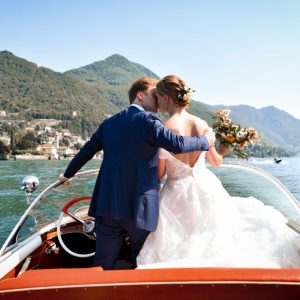 Wedding Destinations & Elopement on a boat in the lake