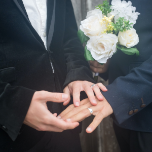 The rings of the rainbow newlyweds